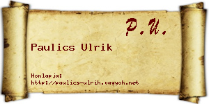 Paulics Ulrik névjegykártya